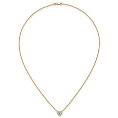 14k 1 carat Certified Lab Grown Diamond VS+ F+ Heart Complete 18 inch Bezel Set Solitaire Necklace