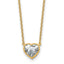 14k 1 carat Certified Lab Grown Diamond VS+ F+ Heart Complete 18 inch Bezel Set Solitaire Necklace