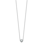 14k White Gold 1 1/2 carat Certified Lab Grown Diamond VS+ F+ Heart Complete 18 inch Bezel Set Solitaire Necklace