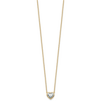14k 1 1/2 carat Certified Lab Grown Diamond VS+ F+ Heart Complete 18 inch Bezel Set Solitaire Necklace