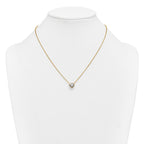 14k 1 1/2 carat Certified Lab Grown Diamond VS+ F+ Heart Complete 18 inch Bezel Set Solitaire Necklace