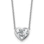 14k White Gold 2 carat Certified Lab Grown Diamond VS+ F+ Heart Complete 18 inch Bezel Set Solitaire Necklace