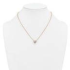 14k 2 carat Certified Lab Grown Diamond VS+ F+ Heart Complete 18 inch Bezel Set Solitaire Necklace
