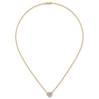 14k 2 carat Certified Lab Grown Diamond VS+ F+ Heart Complete 18 inch Bezel Set Solitaire Necklace