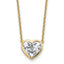 14k 2 carat Certified Lab Grown Diamond VS+ F+ Heart Complete 18 inch Bezel Set Solitaire Necklace