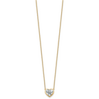 14k 2 1/2 carat Certified Lab Grown Diamond VS+ F+ Heart Complete 18 inch Bezel Set Solitaire Necklace