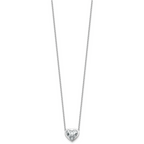 14k White Gold 3 carat Certified Lab Grown Diamond VS+ F+ Heart Complete 18 inch Bezel Set Solitaire Necklace