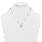 14k White Gold 4 carat Certified Lab Grown Diamond VS+ F+ Heart Complete 18 inch Bezel Set Solitaire Necklace