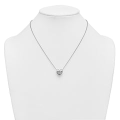 14k White Gold 4 carat Certified Lab Grown Diamond VS+ F+ Heart Complete 18 inch Bezel Set Solitaire Necklace