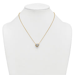 14k 4 carat Certified Lab Grown Diamond VS+ F+ Heart Complete 18 inch Bezel Set Solitaire Necklace