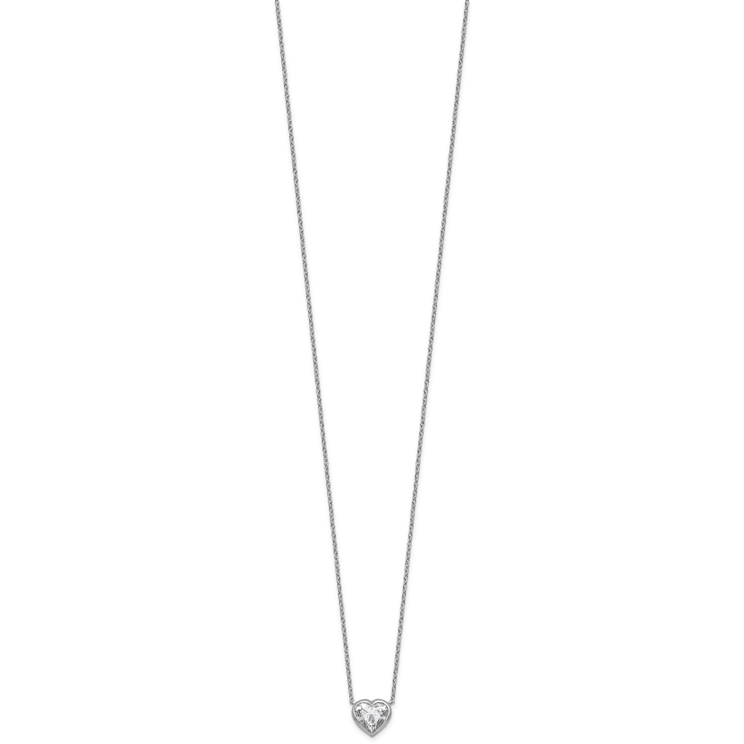 14kw Lab Grown Diamond VS+F+  Heart Bezel Pendant Necklace