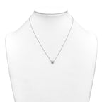 14kw Lab Grown Diamond VS+F+  Heart Bezel Pendant Necklace