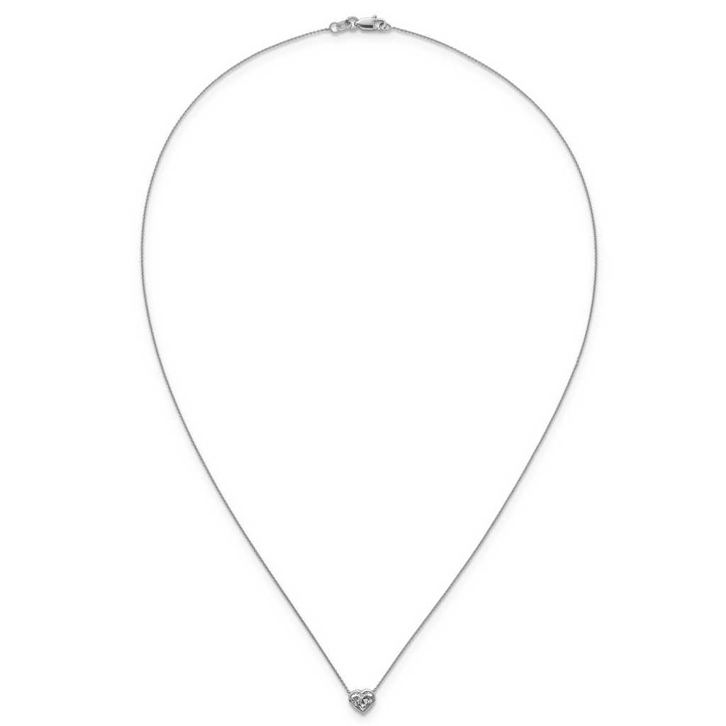 14kw Lab Grown Diamond VS+F+  Heart Bezel Pendant Necklace