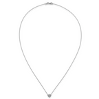 14kw Lab Grown Diamond VS+F+  Heart Bezel Pendant Necklace