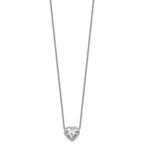 14kw Lab Grown Diamond VS+F+  Heart Bezel Pendant Necklace