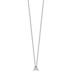 14k White Gold 2 carat Lab Grown Diamond VS+ F+ Complete Letter A Single Stone 18 inch Initial Necklace