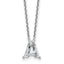 14k White Gold 2 carat Lab Grown Diamond VS+ F+ Complete Letter A Single Stone 18 inch Initial Necklace