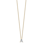 14k 2 carat Lab Grown Diamond VS+ F+ Complete Letter A Single Stone 18 inch Initial Necklace