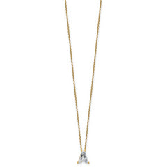 14k 2 carat Lab Grown Diamond VS+ F+ Complete Letter A Single Stone 18 inch Initial Necklace