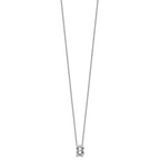 14k White Gold 2 carat Lab Grown Diamond VS+ F+ Complete Letter B Single Stone 18 inch Initial Necklace