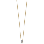 14k 2 carat Lab Grown Diamond VS+ F+ Complete Letter B Single Stone 18 inch Initial Necklace