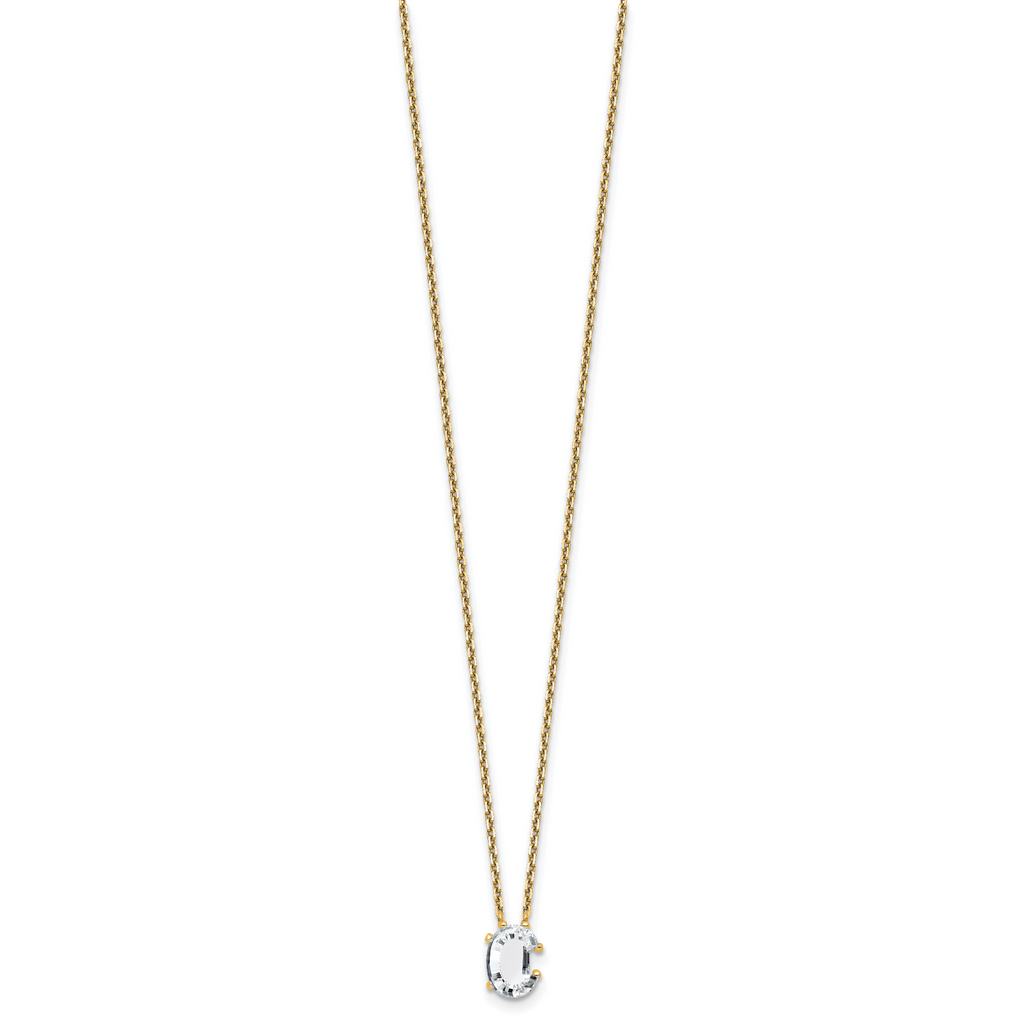 14k 1 3/4 carat Lab Grown Diamond VS+ F+ Complete Letter C Single Stone 18 inch Initial Necklace