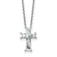 14k White Gold 3 3/4 carat Lab Grown Diamond VS+ F+ Single Stone Complete Cross 18 inch Necklace