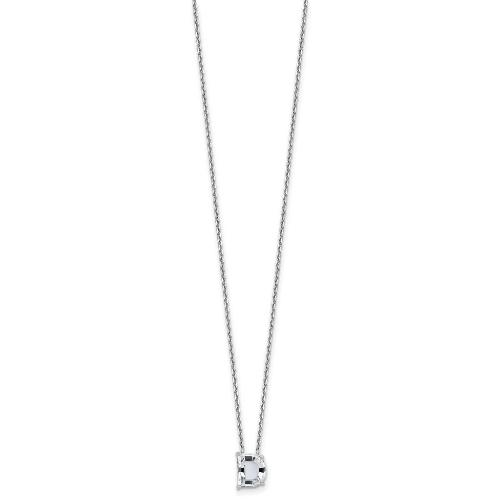 14k White Gold 2 7/8 carat Lab Grown Diamond VS+ F+ Complete Letter C Single Stone 18 inch Initial Necklace