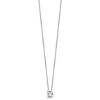 14k White Gold 2 7/8 carat Lab Grown Diamond VS+ F+ Complete Letter C Single Stone 18 inch Initial Necklace