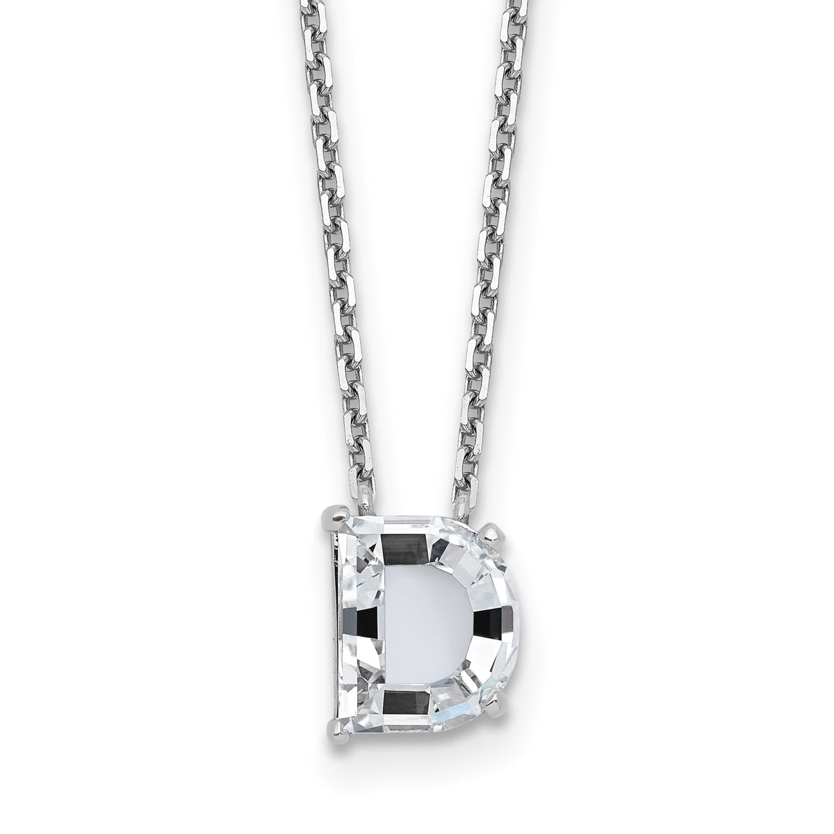 Lab-Grown Diamond Initial Necklace in 14K White Gold (2 7/8 ct. tw.), 18 Inch - Sophia Jewelers Main image