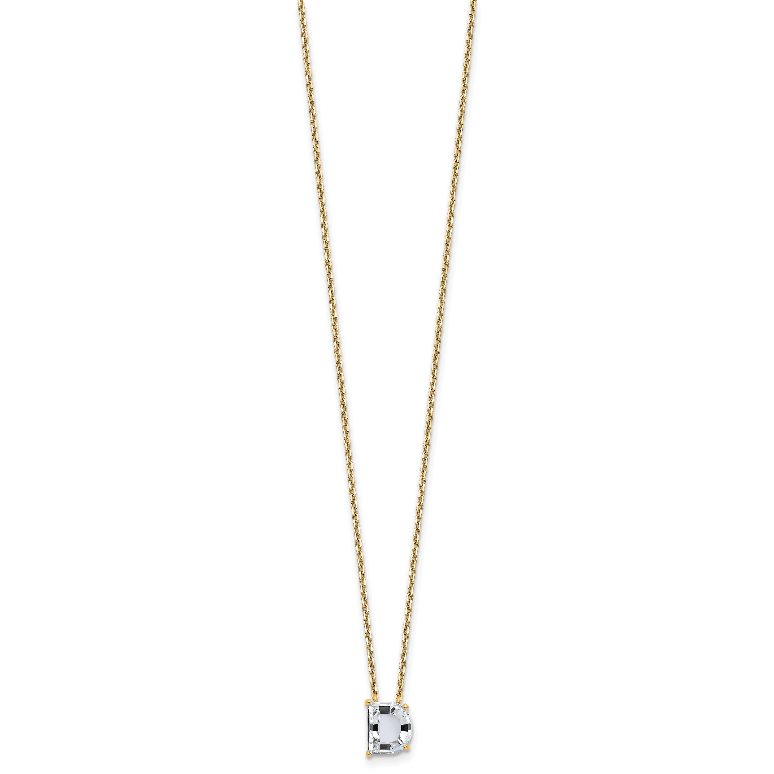 14k 2 7/8 carat Lab Grown Diamond VS+ F+ Complete Letter C Single Stone 18 inch Initial Necklace