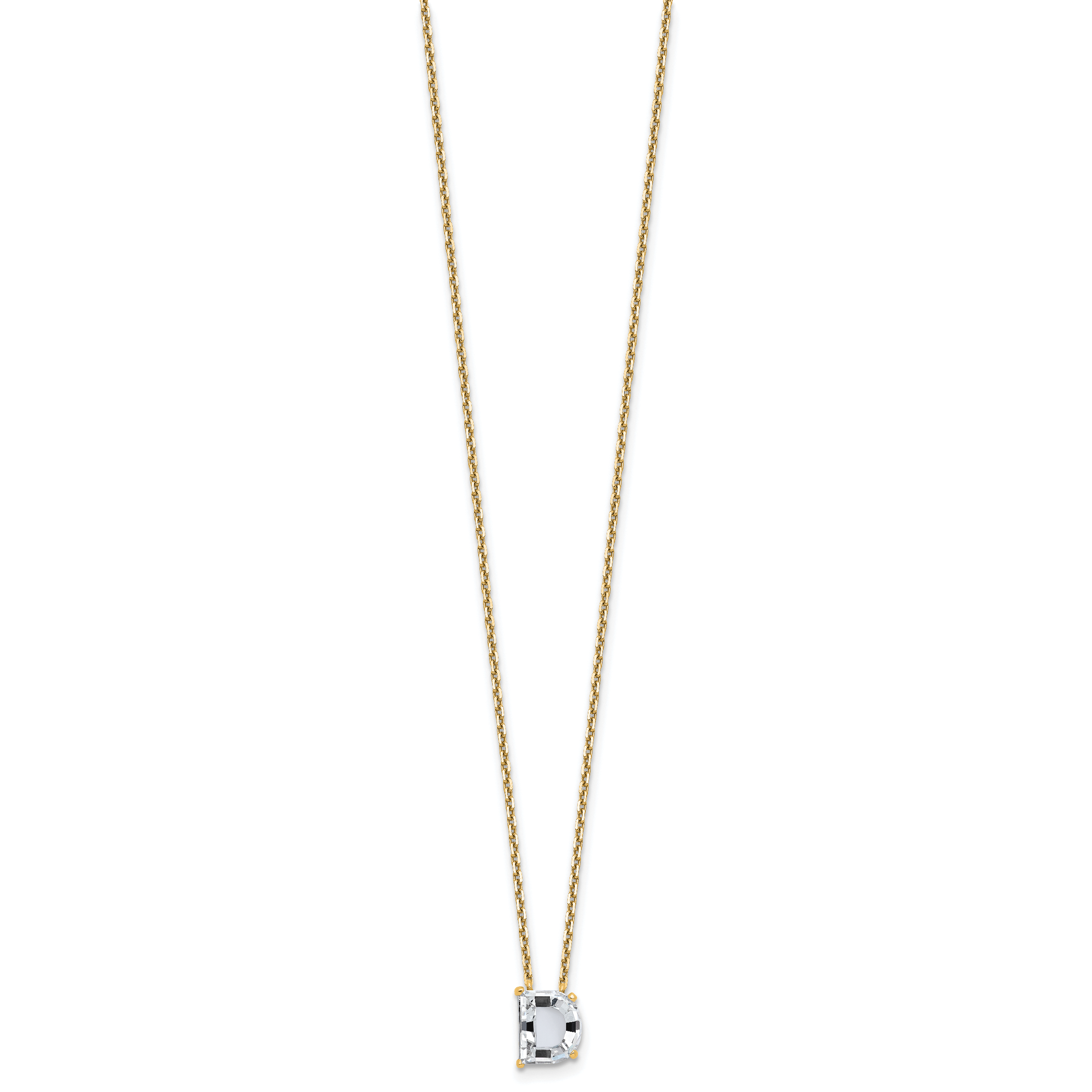 14k 2 7/8 carat Lab Grown Diamond VS+ F+ Complete Letter C Single Stone 18 inch Initial Necklace Secondary image