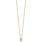 14k 2 7/8 carat Lab Grown Diamond VS+ F+ Complete Letter C Single Stone 18 inch Initial Necklace