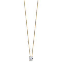14k 2 7/8 carat Lab Grown Diamond VS+ F+ Complete Letter C Single Stone 18 inch Initial Necklace