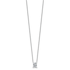 14k White Gold 1 7/8 carat Lab Grown Diamond VS+ F+ Complete Letter C Single Stone 18 inch Initial Necklace