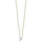 14k 1 1/2 carat Lab Grown Diamond VS+ F+ Complete Letter F Single Stone 18 inch Initial Necklace