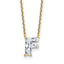 14k 1 1/2 carat Lab Grown Diamond VS+ F+ Complete Letter F Single Stone 18 inch Initial Necklace