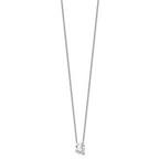 14k White Gold 2 1/4 carat Lab Grown Diamond VS+ F+ Complete Letter G Single Stone 18 inch Initial Necklace