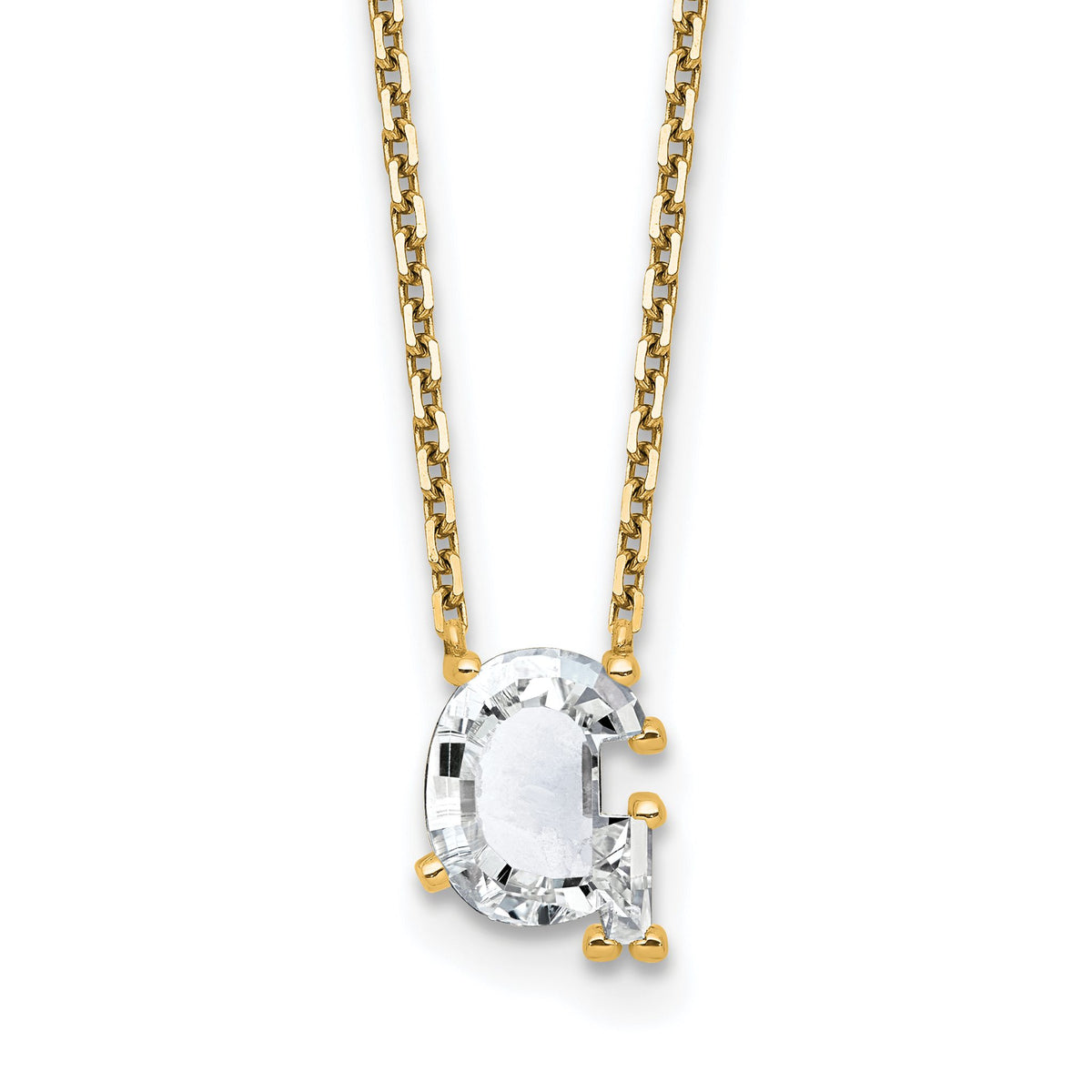 Letter G Lab-Grown Diamond Initial Necklace in 14K Yellow Gold (2 1/4 ct. tw.), 18 Inch - Sophia Jewelers Main image