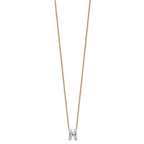 14k 1 3/4 carat Lab Grown Diamond VS+ F+ Complete Letter H Single Stone 18 inch Initial Necklace