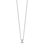14k White Gold 1 3/4 carat Lab Grown Diamond VS+ F+ Complete Letter I Single Stone 18 inch Initial Necklace