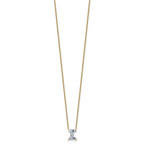 14k 1 3/4 carat Lab Grown Diamond VS+ F+ Complete Letter I Single Stone 18 inch Initial Necklace