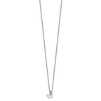 14k White Gold 1 1/4 carat Lab Grown Diamond VS+ F+ Complete Letter J Single Stone 18 inch Initial Necklace