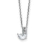 14k White Gold 1 1/4 carat Lab Grown Diamond VS+ F+ Complete Letter J Single Stone 18 inch Initial Necklace