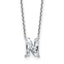 14k White Gold 1 7/8 carat Lab Grown Diamond VS+ F+ Complete Letter N Single Stone 18 inch Initial Necklace