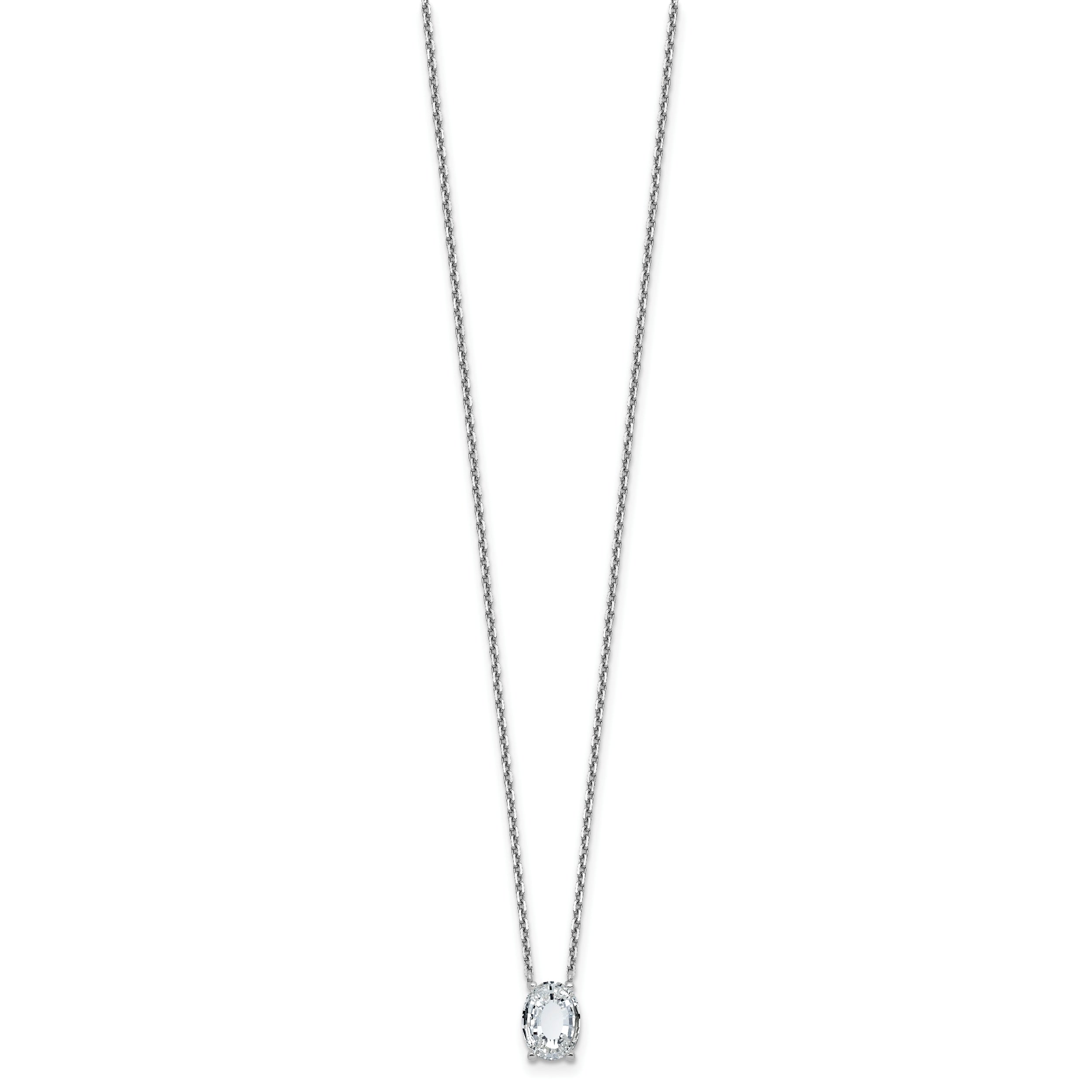 14k White Gold 1 7/8 carat Lab Grown Diamond VS+ F+ Complete Letter O Single Stone 18 inch Initial Necklace