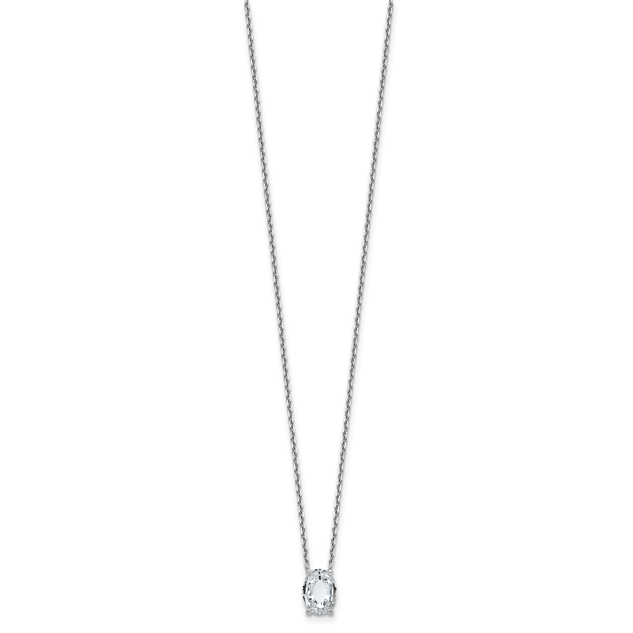 14k White Gold 1 7/8 carat Lab Grown Diamond VS+ F+ Complete Letter O Single Stone 18 inch Initial Necklace Secondary image