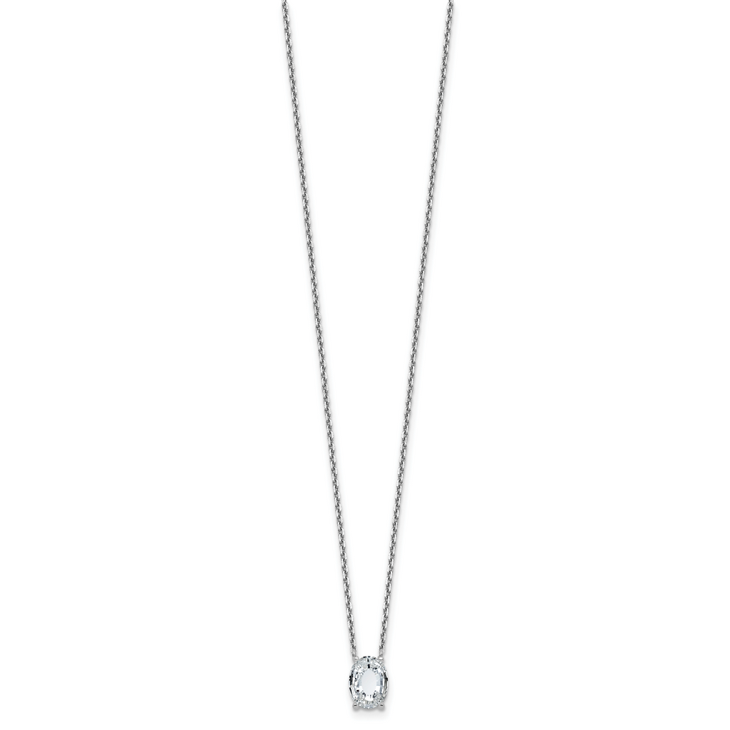 14k White Gold 1 7/8 carat Lab Grown Diamond VS+ F+ Complete Letter O Single Stone 18 inch Initial Necklace