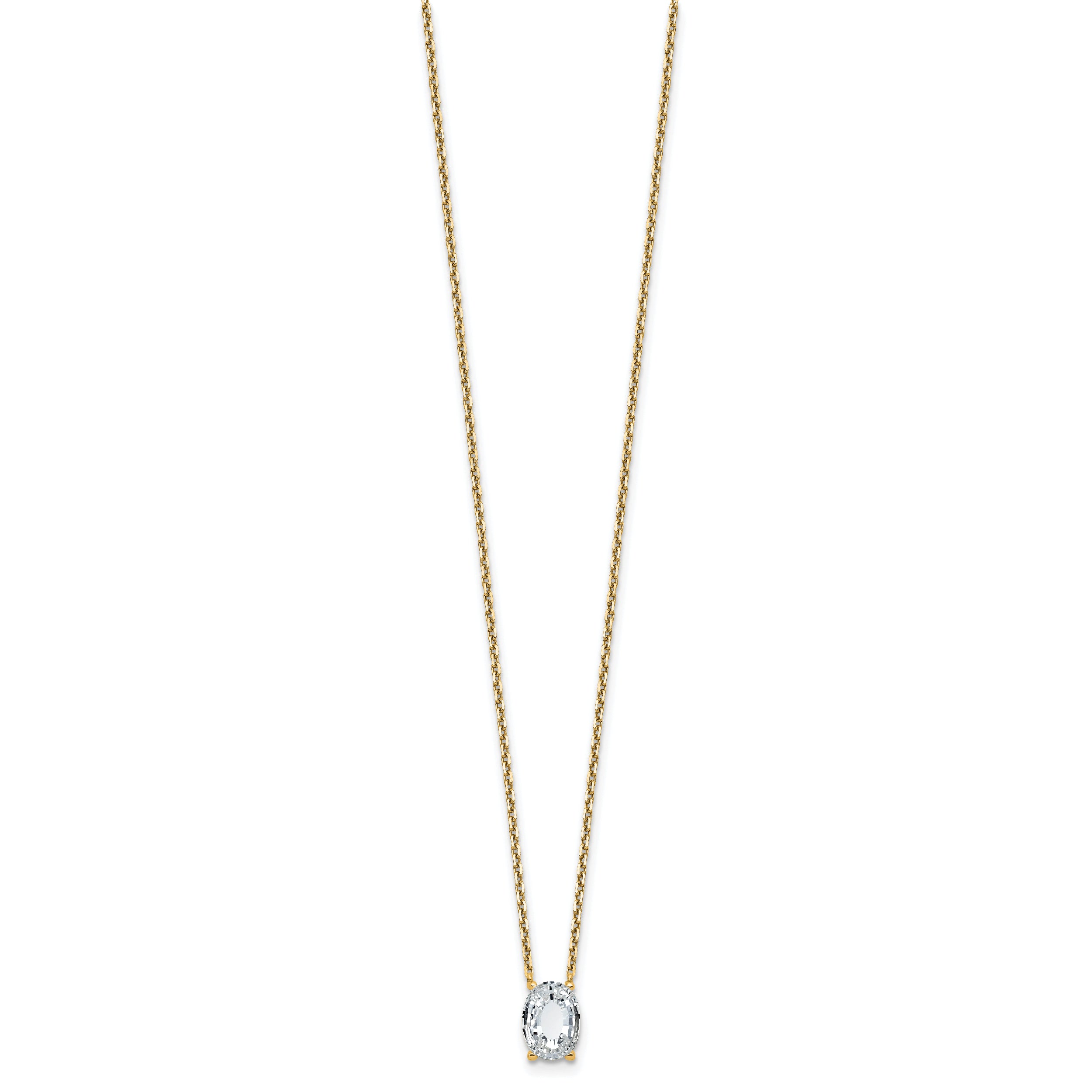 14k 1 7/8 carat Lab Grown Diamond VS+ F+ Complete Letter O Single Stone 18 inch Initial Necklace