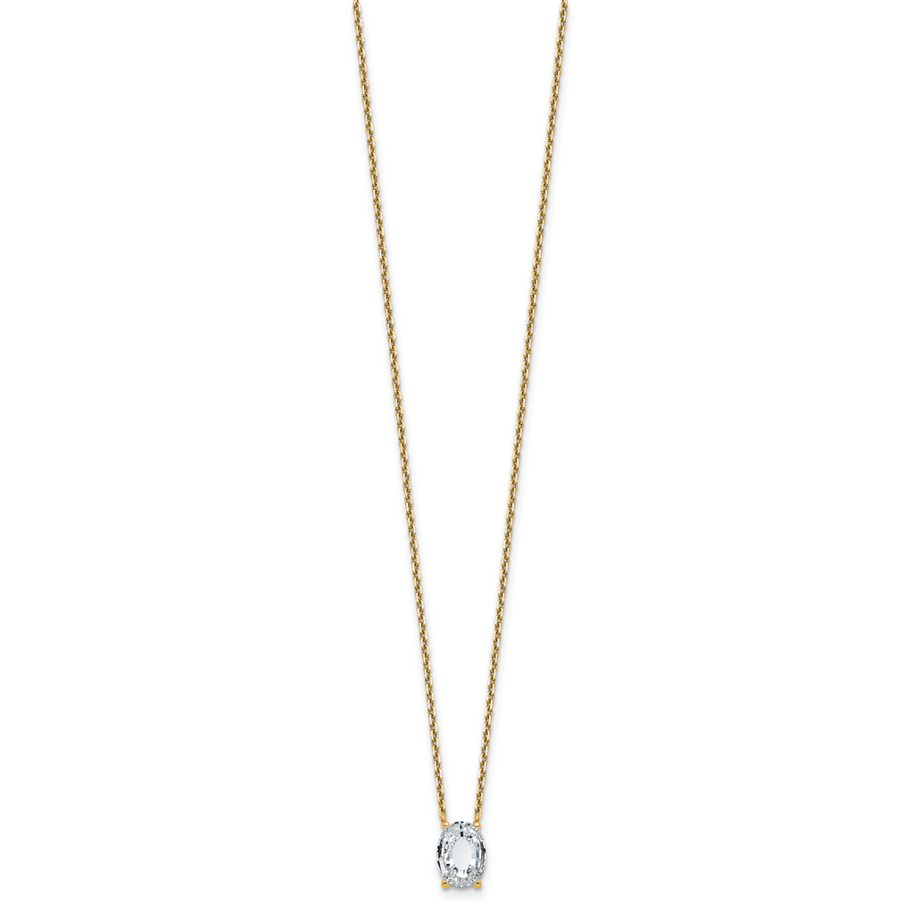 14k 1 7/8 carat Lab Grown Diamond VS+ F+ Complete Letter O Single Stone 18 inch Initial Necklace